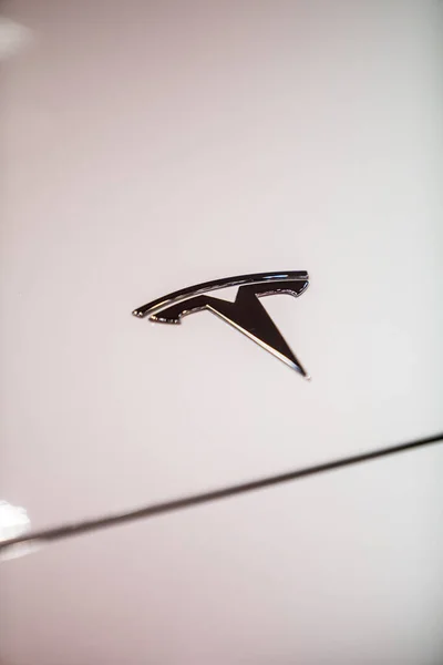 Bucharest Romania Ottobre 2021 Illustrativa Immagine Editoriale Del Logo Tesla — Foto Stock