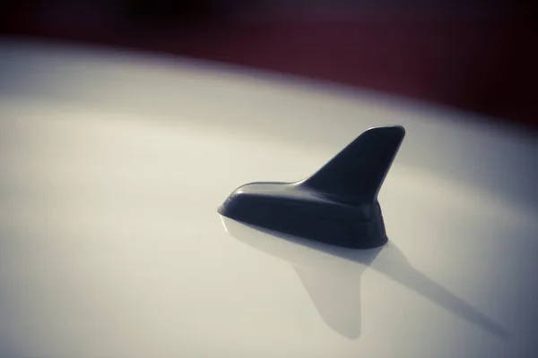 Close Gps Antenna Shark Fin Shape Roof Car Radio Navigation — Stock Photo, Image