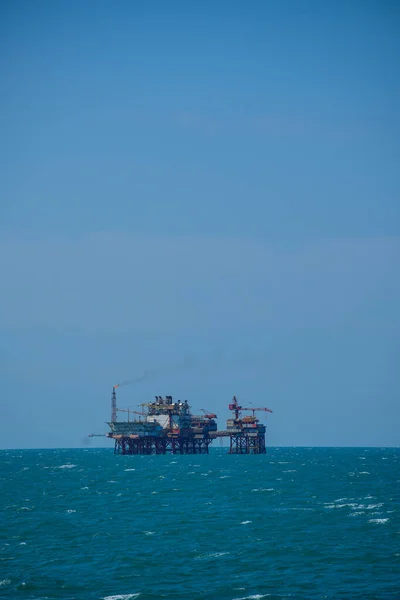 Oil Gas Drilling Platform Sea — Stock fotografie