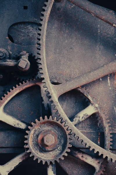 Rusty Large Gears Old Mechanism Photographed Close Range —  Fotos de Stock