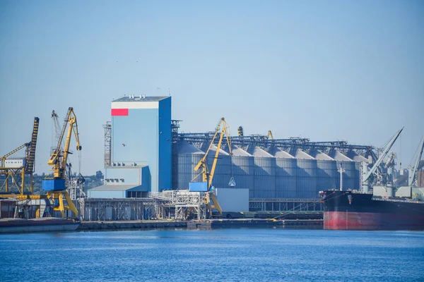 Зерновий Склад Агропромисловий Завод Переробки Переробки Срібла Сушіння Зберігання Сільськогосподарської — стокове фото