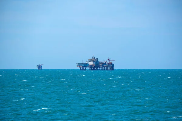 Oil Gas Drilling Platform Sea — Fotografia de Stock