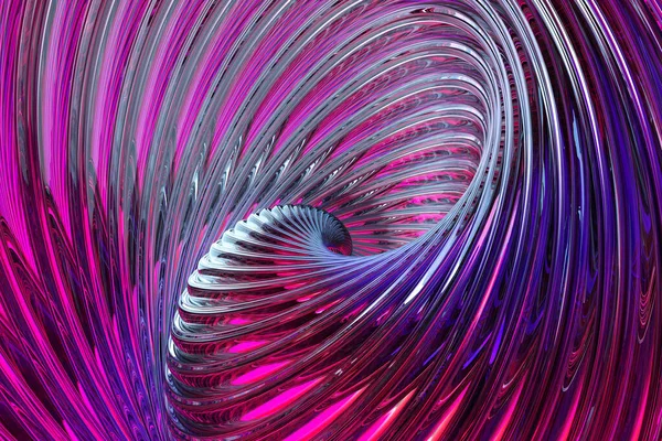 3D-Muster symmetrische und geometrische Linien abstrakten Hintergrund, Neon-Gradienten gesäumten Formen. — Stockfoto