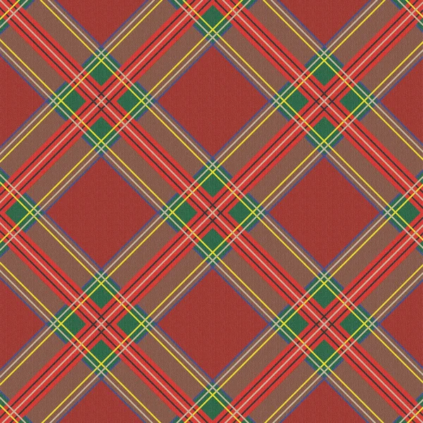 Fabric illustration with colorful tartan seamless pattern. Textured plaid background. — Stock Photo, Image