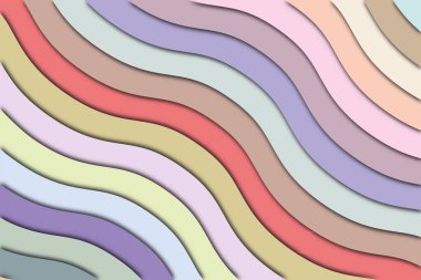 Dalgalı ve geometrik çizgiler soyut arkaplan, Pastel renklerin gradyan çizgileri