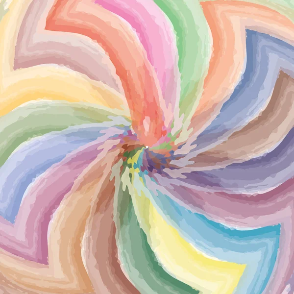 Ilustración vectorial de acuarelas multicolores Spectral pintando en círculo patrón abstracto y texturas. segmento policromado colorido — Vector de stock