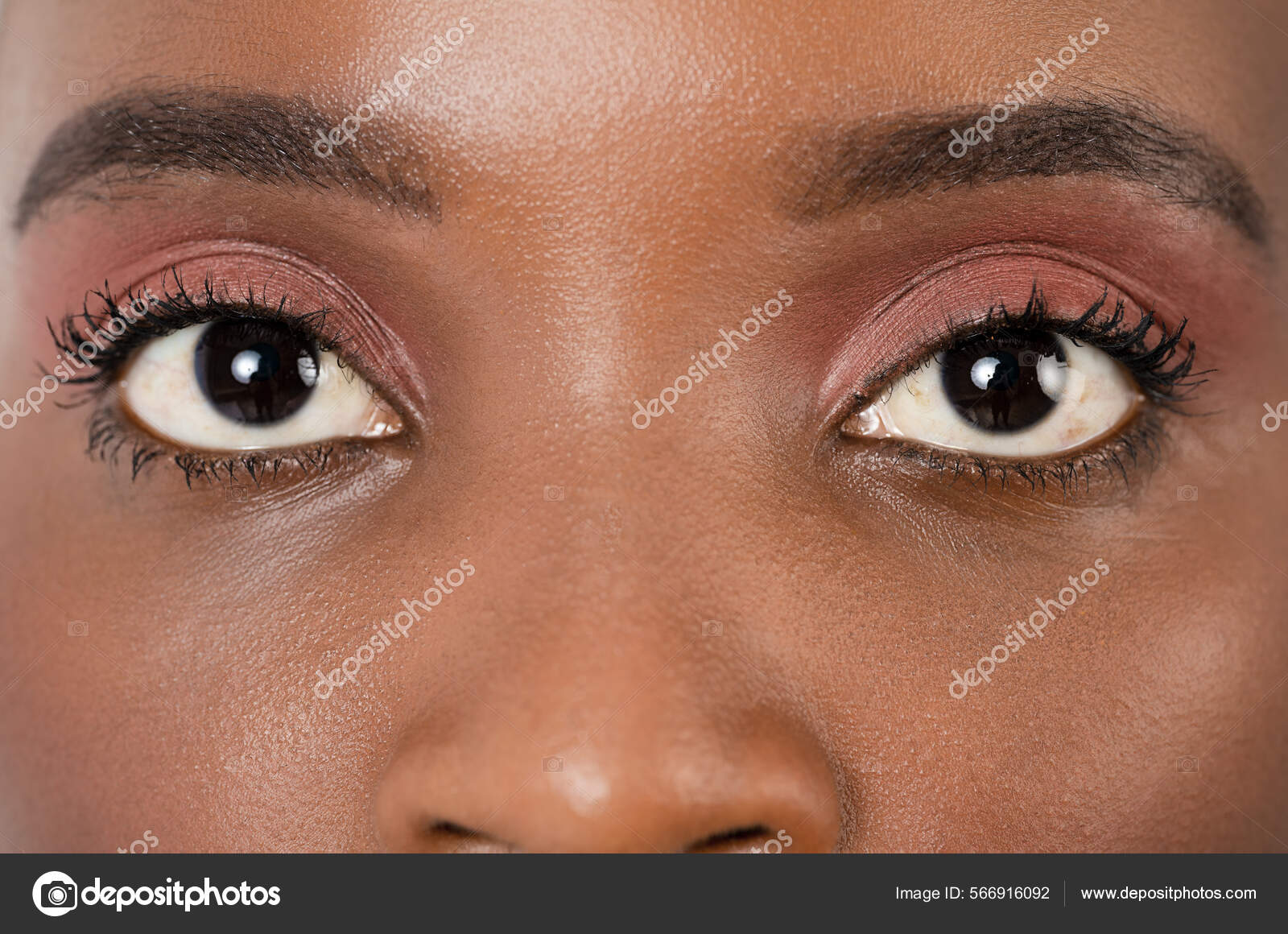 Close Up, Profle Photo Of A Dark Skin Female Eye, Iris, Pupil, Eye.