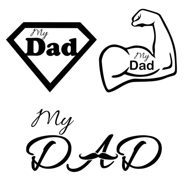 Papá Diseña Clipart Diseño Para Regalo Del Día Los Padres — Vector de stock