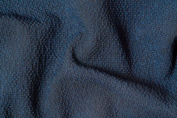 Macro Photo Dark Blue Fabric Texture Background Pattern Dark Woven —  Fotos de Stock