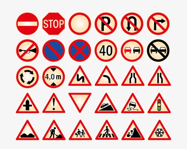 Vector Set Traffic Road Signs Vector Illustration — Stockový vektor