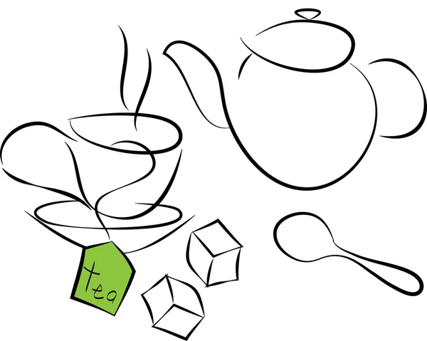 Set de té — Archivo Imágenes Vectoriales