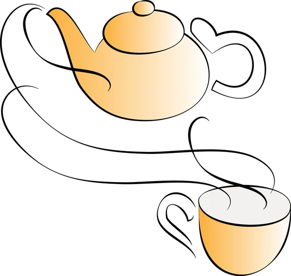 Set de té — Vector de stock