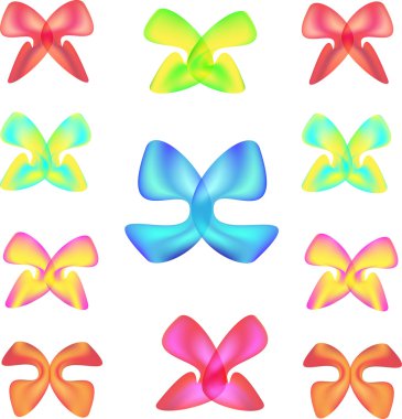 hediye yay şeritler set. vektör çizim.