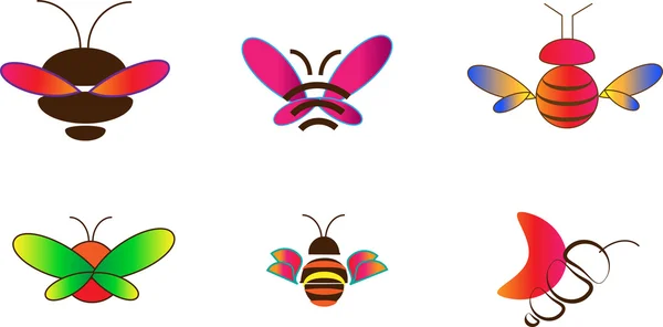 Ensemble peint d'insectes — Image vectorielle