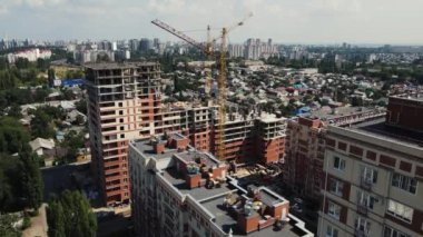 Yeni Yapılanma Geliştirme Alanında Hava Uçuşu. Şehir İnşaat Alanı, Hava Görünümü.