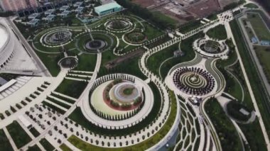Galitsky Park İHA 'sının 4K görüntüsü. Krasnodar Rusya 21 Temmuz 2021