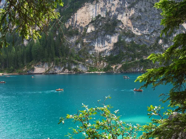 Braies Lake Wonderful Place Trentino Alto Adige Italy — ストック写真