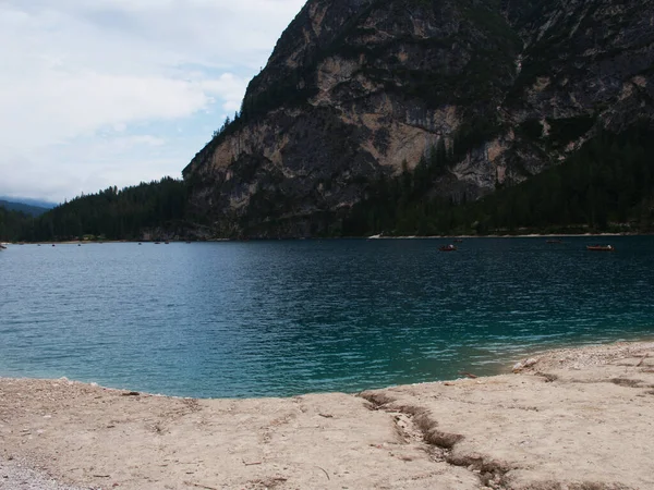 Braies Lake Wonderful Place Trentino Alto Adige Italy — Stock Photo, Image