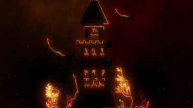 kale neon ışığı, modern parlayan pankart tasarımı, renkli modern tasarım eğilimleri siyah arkaplan üzerinde.