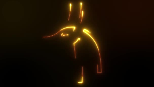 Icona Anubis in stile neon incandescente. Antico simbolo della testa del dio egizio. — Video Stock