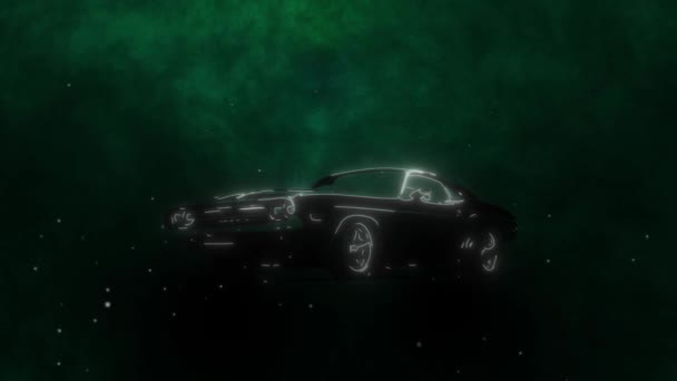 Animazione digitale di muscle car — Video Stock