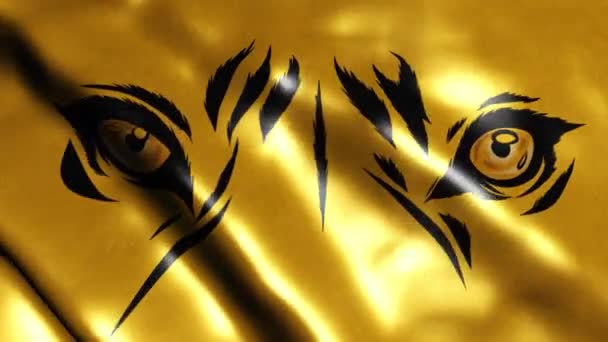Mascotte Occhi di Tigre sulla bandiera — Video Stock