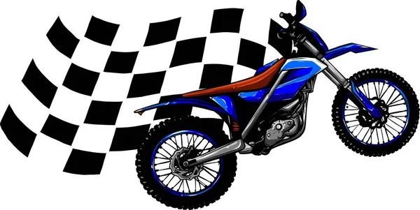 Motocross Fahrer Springt Auf Dem Motocross Rad — Stockvektor