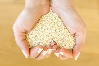 Heart shape from sesame seeds clipart