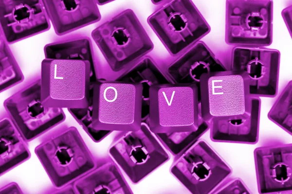 LOVE tasti rosa — Foto Stock