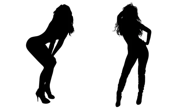 Sexy vrouw silhouet — Stockvector