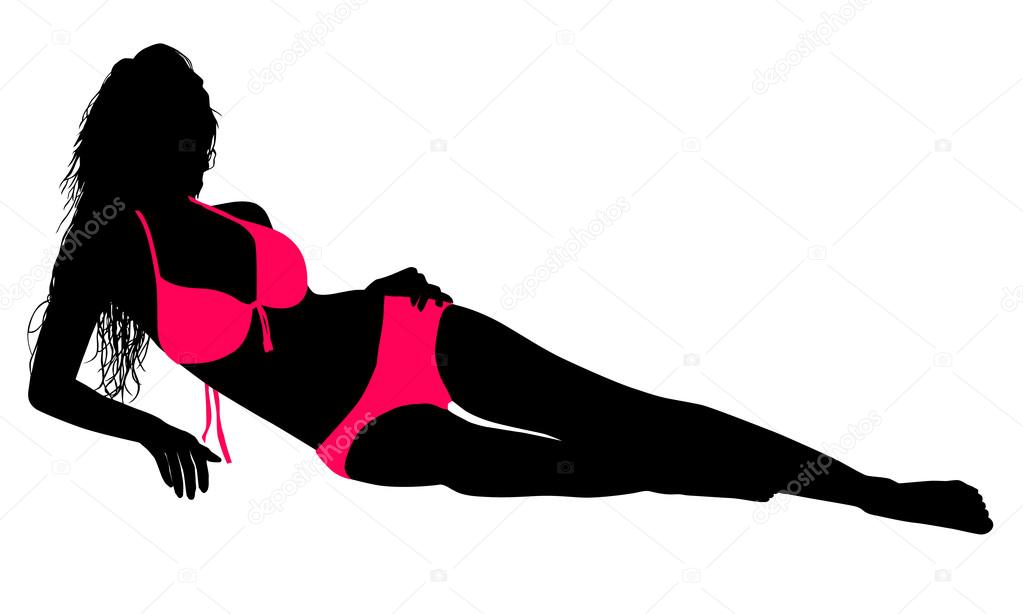Beauté femme silhouette en bikini Stock Vector by ©SneSivan888 21774125