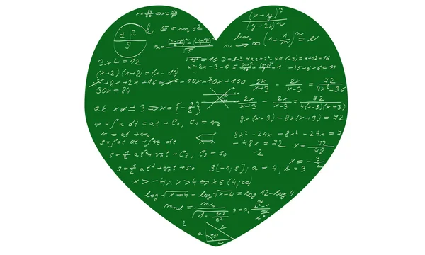 Mathematics heart — Stock Vector