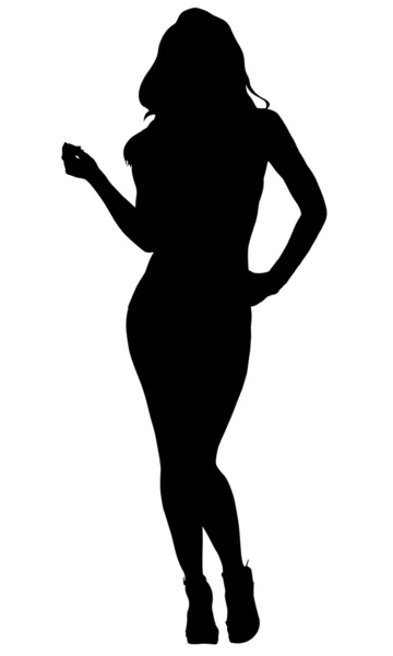 Sexy vrouw silhouet — Stockvector