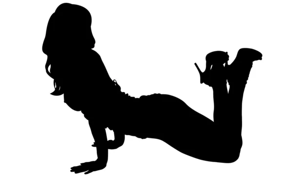 Sexy vrouw silhouet — Stockvector