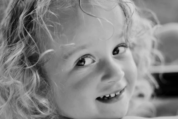 Portrait of a child  black and white — Stock Photo, Image