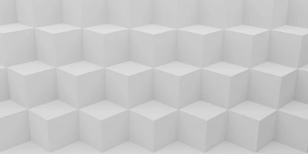 Resumen Cubo Fondo Panorámico Diseño Gráfico Blanco Ilustración — Foto de Stock