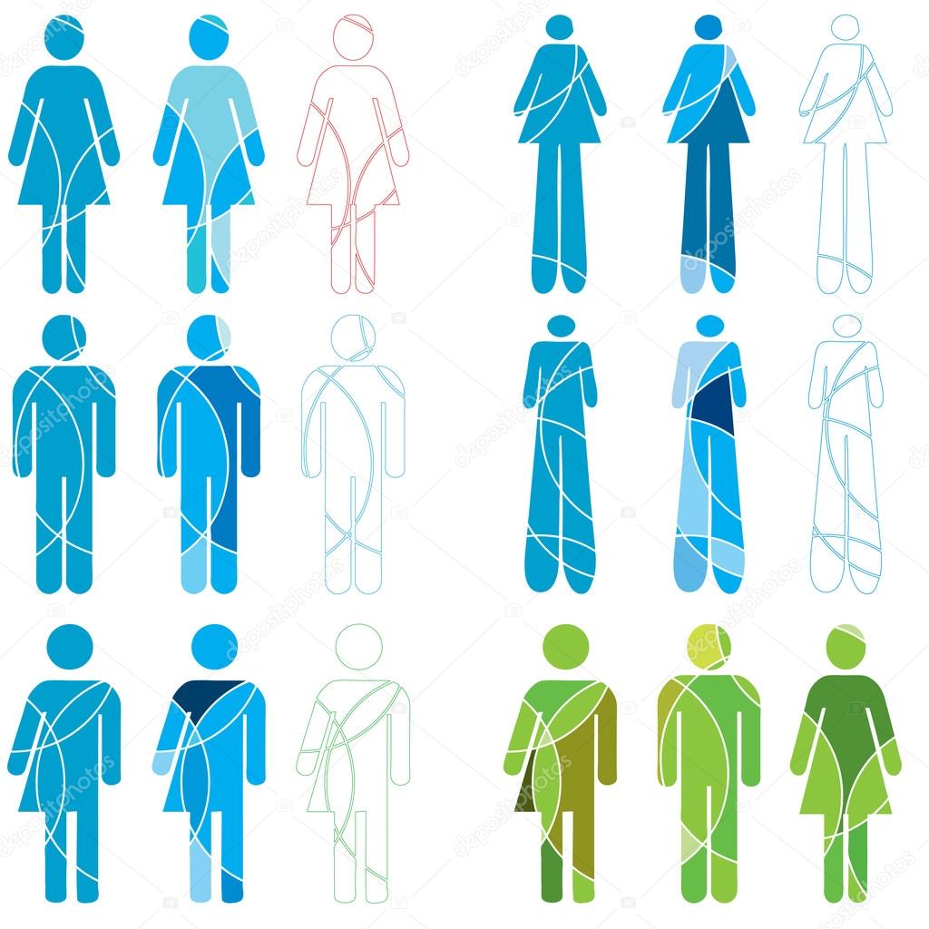 A set of abstract human gender icons