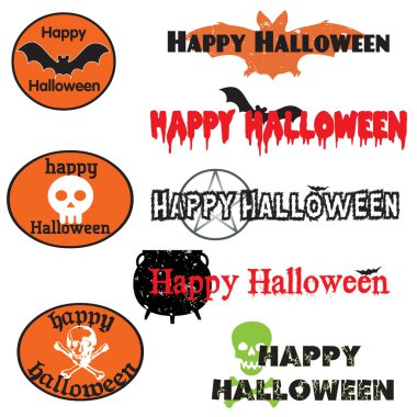A set of vector graphics and banners for Halloween clipart