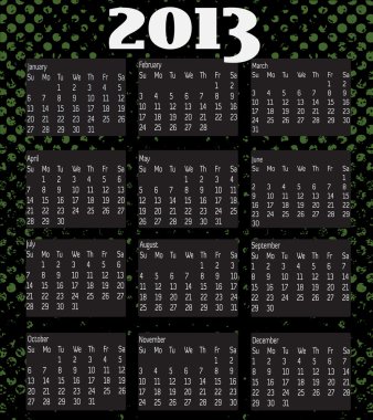 vektör 12 aylık bir takvim 2013