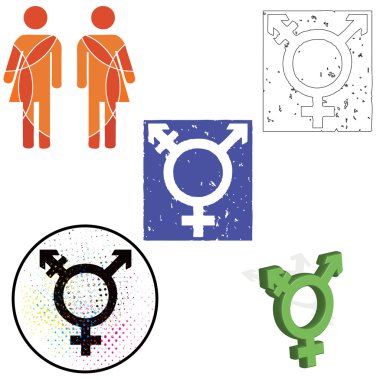 Set of transgender icons clipart