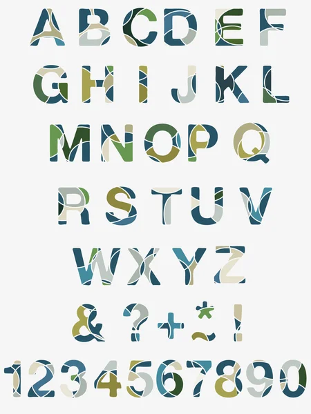 Lettres et chiffres alphabétiques — Image vectorielle