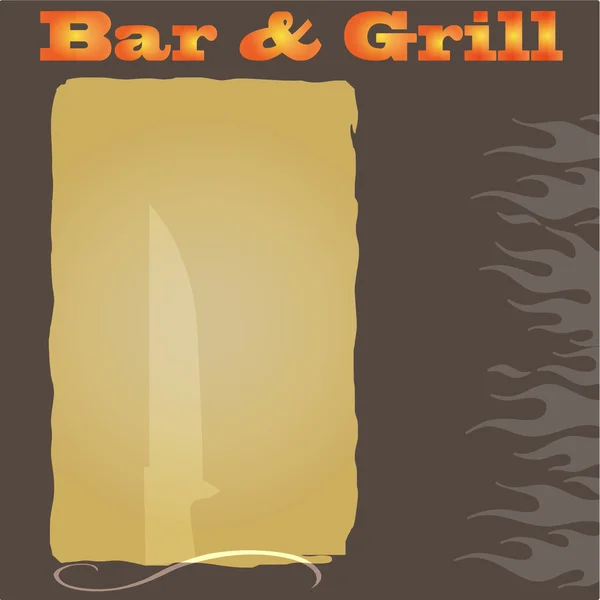 A bar and grill concept menu background — Stock Vector