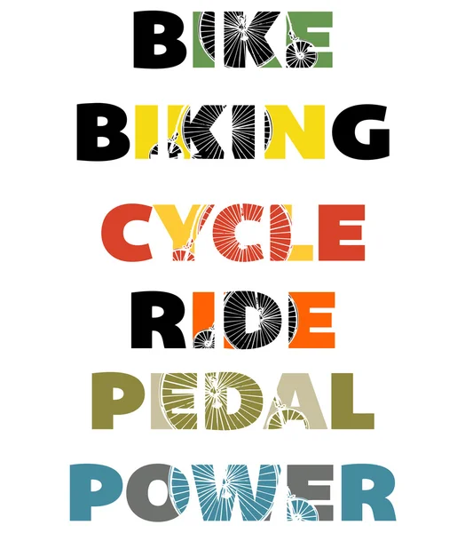 Cycling Text Graphics — Stock Vector