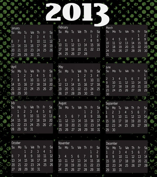 Un vecteur calendrier 12 mois pour 2013 — Image vectorielle