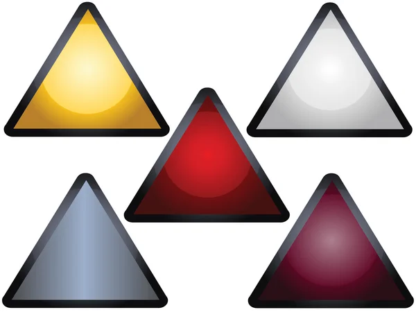 抽象的な色の空の三角警告サインのセット — ストックベクタ