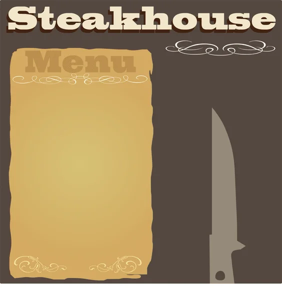 Θητεύσει steakhouse μενού του σκάφους — Διανυσματικό Αρχείο