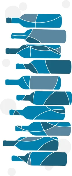 Abstrait bleu bouteille de vin fond — Image vectorielle