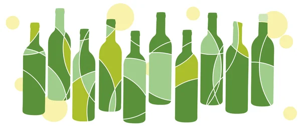 An abstract green wine bottle design — Stock Vector