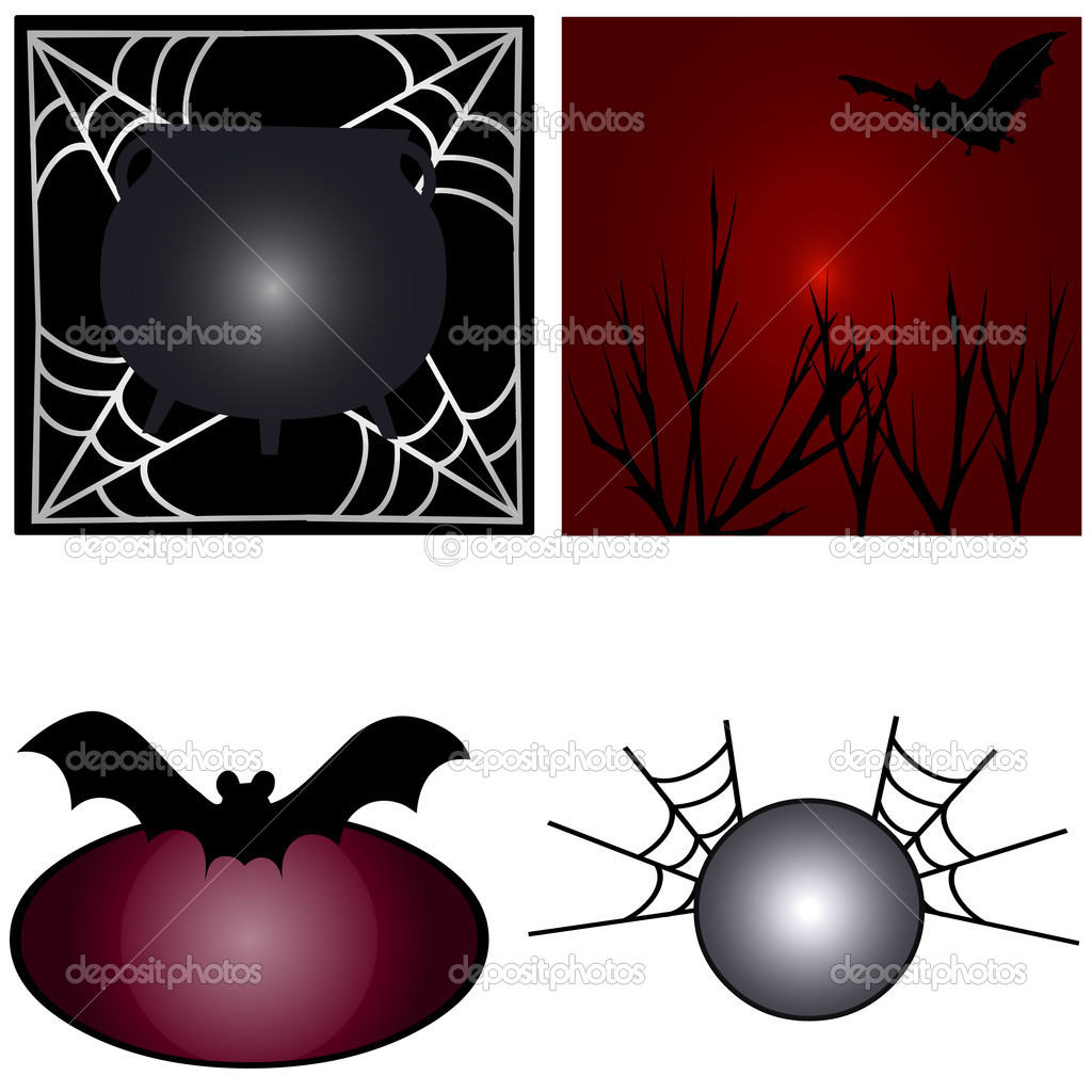 A set of Halloween graphics