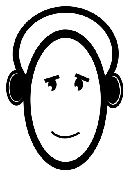 Um rosto de DJ sorridente Ilustração —  Vetores de Stock